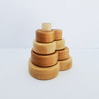 Small stacking toy with 4 layers shaped like hearts