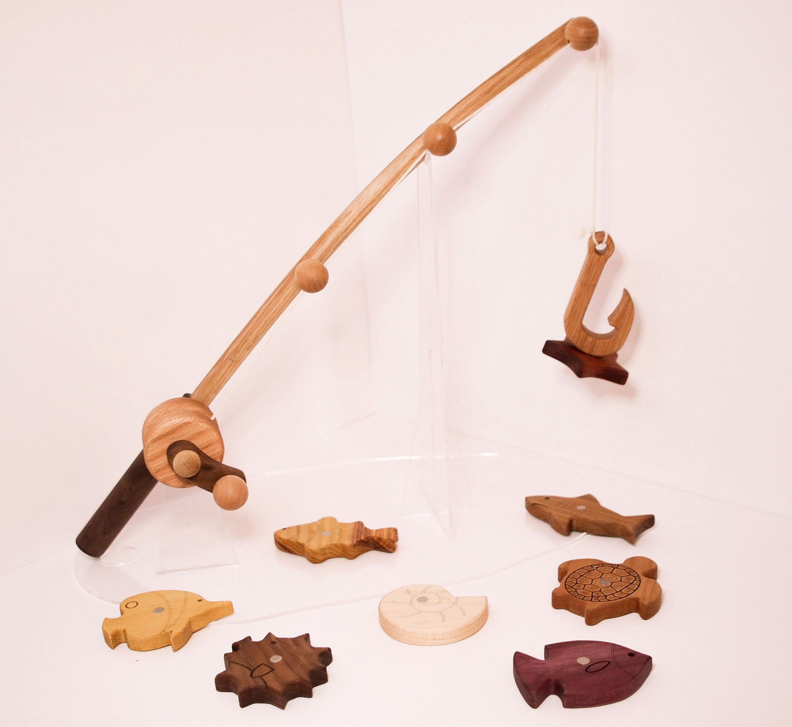 Wooden Magnetic Fishing Pole and Fish Set: Pre-Order – Wild Oak Co