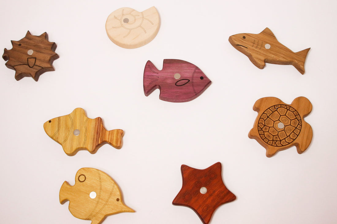 Wooden Magnetic Fishing Pole and Fish Set: Pre-Order